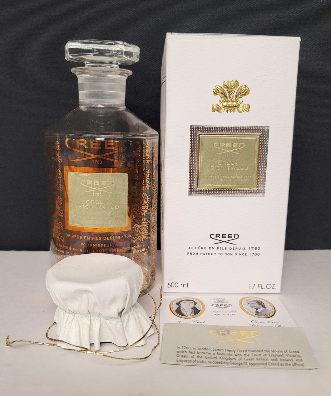 Empty Bottle Creed Green Irish Tweed EDP 500mL Flacon